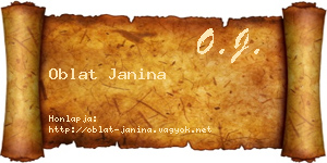Oblat Janina névjegykártya
